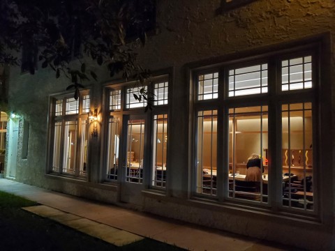 Outside at night at Shingo in Coral Gables