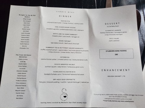 2023 Summer Tasting Menu at the Stubborn Seed in Miami Beach