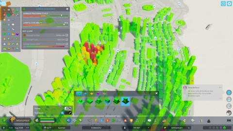 High Trash generation from clumped high density residential buildings in Cities Skylines 2