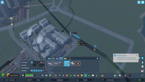 Subway after move, note the disconnected underground subway on the left with no tracks to connect in Cities Skylines 2