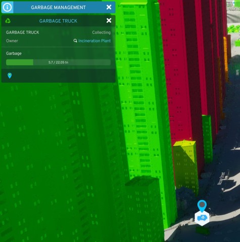 22 tons of trash in a garbage truck in Cities Skylines 2