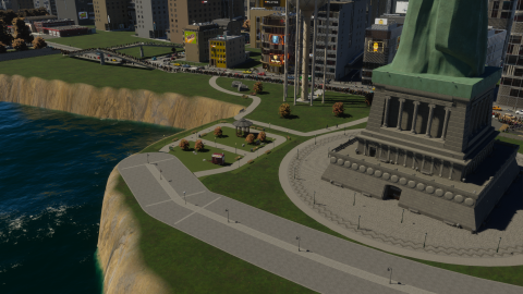Pedestrian walkways fixes the problem in Cities Skylines 2